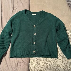 Green Button Up Sweater